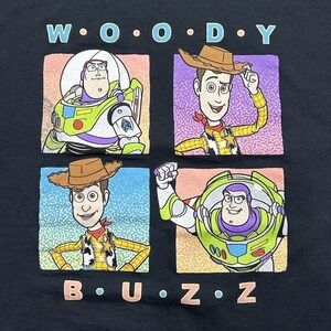 Toy Story T Shirt Adults Size XL Black Short Sleeve‎ Buzz Lightyear Woody Adults